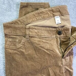 Old Navy Plus Size 16 Corduroy Women's Pants Creme Caraml Straight Leg Comfort‎